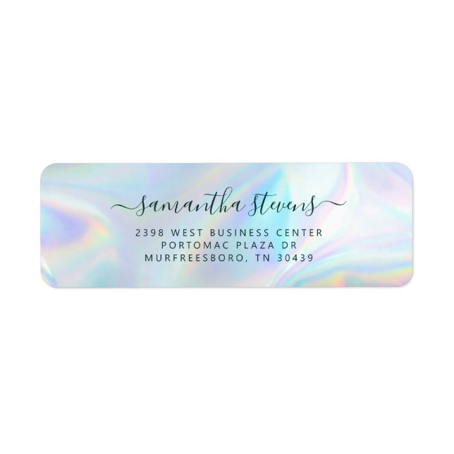 Modern Business Manager Return Address Holographic Label (Front)