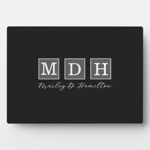 Modern Business Monogrammed Name Plaque