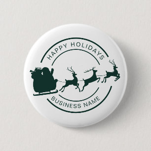 Modern Business Name Christmas Holiday Custom 6 Cm Round Badge