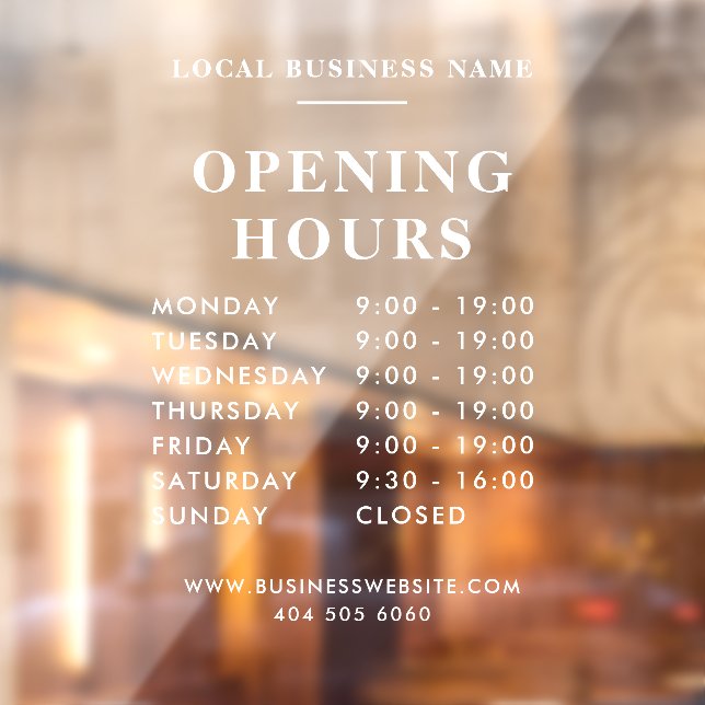 Modern Business Name Opening Hours (Sheet 2)