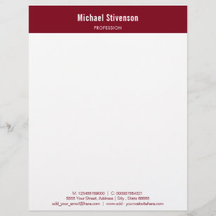 Modern Business Name Profession Address Your Colou Custom Letterhead