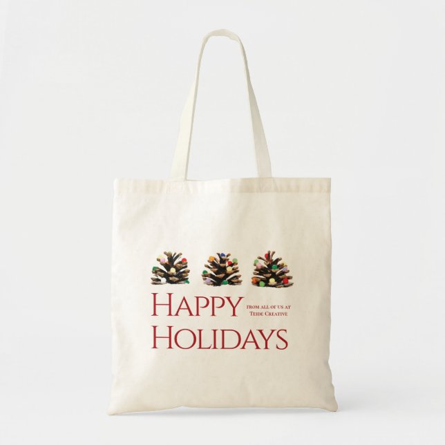Modern business nature Merry Christmas tote bag (Front)