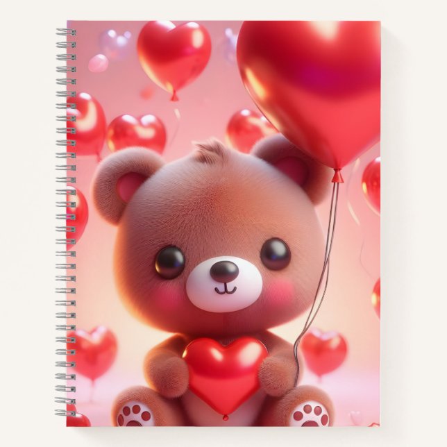 Modern Business Notebooks With a bear and a heart (Front)