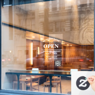 Modern Business opening hours logo and qr code