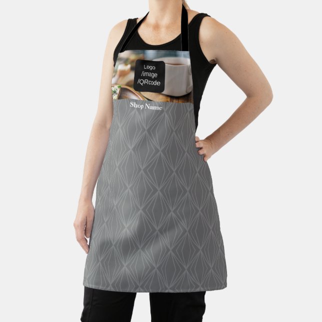 Modern Business Pattern Photo Grey Apron (Insitu)