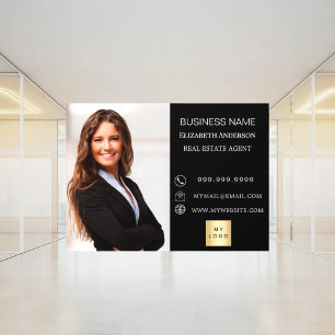 Modern Business Photo Contact Information black