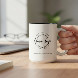 Modern Business promotional logo website Two-Tone Coffee Mug