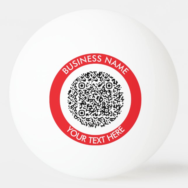 Modern Business QR Code Scan Minimal Simple Ping Pong Ball (Front)