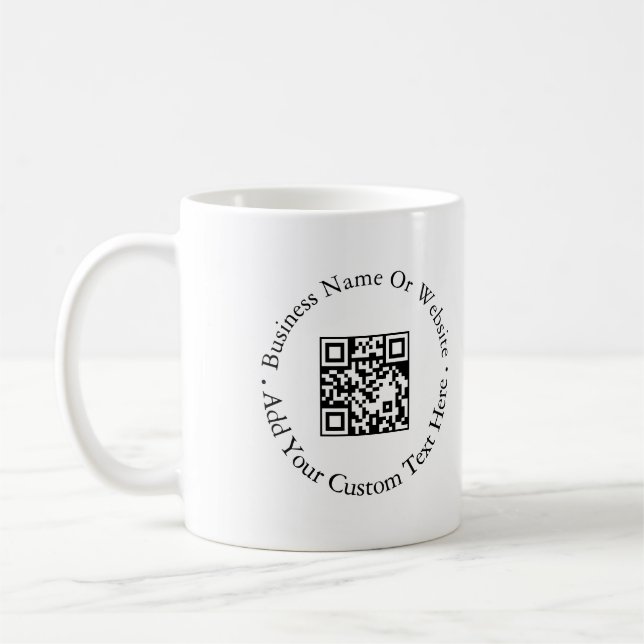Modern Business QR Code Website Branding Design Coffee Mug (Left)