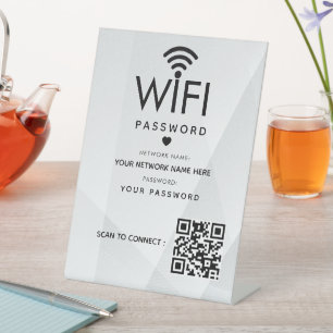 Modern Business QR Code Wifi Network Personalized Pedestal Sign