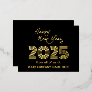 Modern Business Queer Code Company Foil Holiday Postcard