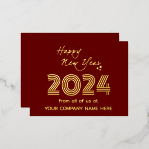 Modern Business Queer Code Company Foil Holiday Postcard