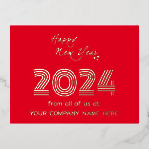 Modern Business Queer Code-Red  Holidays  Foil Holiday Postcard