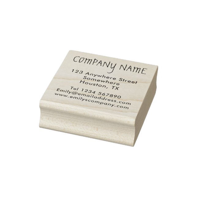 Modern Business Return Name and Address Square Rubber Stamp (Stamp)