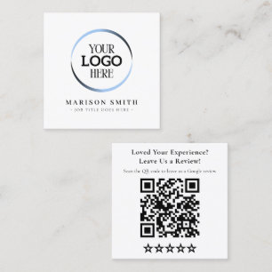 Modern Business Reviews QR Code Card   Custom Logo