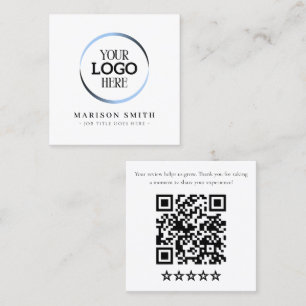 Modern Business Reviews QR Code Card   Custom Logo