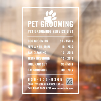 Modern Business Service Price List Storefront