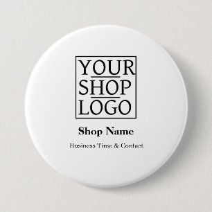 Modern Business Shop Minimalist White 7.5 Cm Round Badge