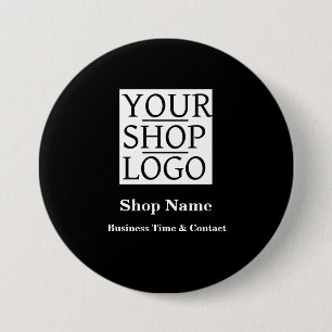 Modern Business Shop Minimalist White 7.5 Cm Round Badge