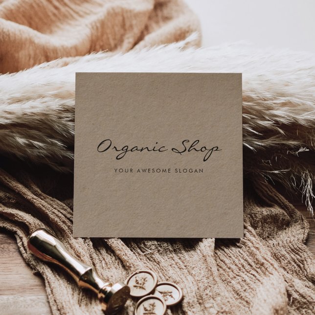 Modern business simple kraft square business card (Creator Uploaded)