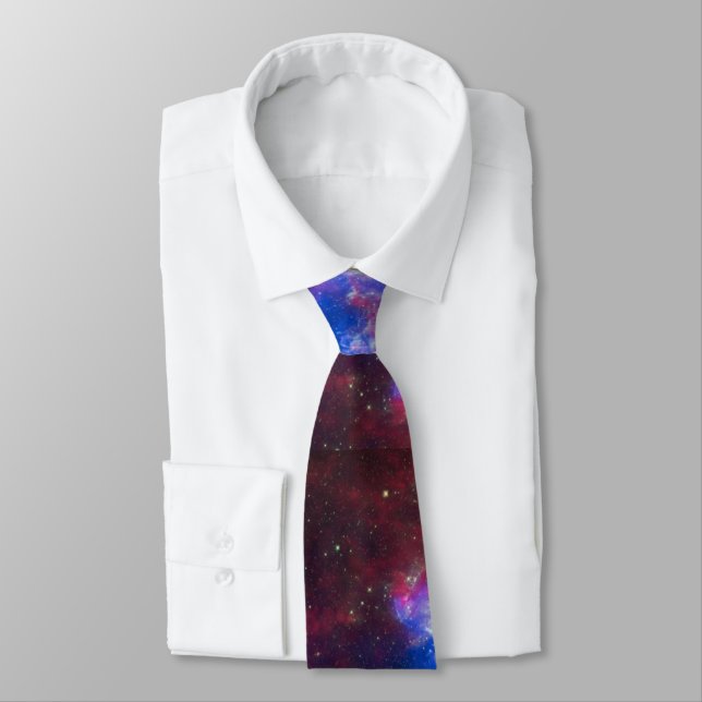 Modern Business Space Abstrac Pink Blue Tie (Tied)