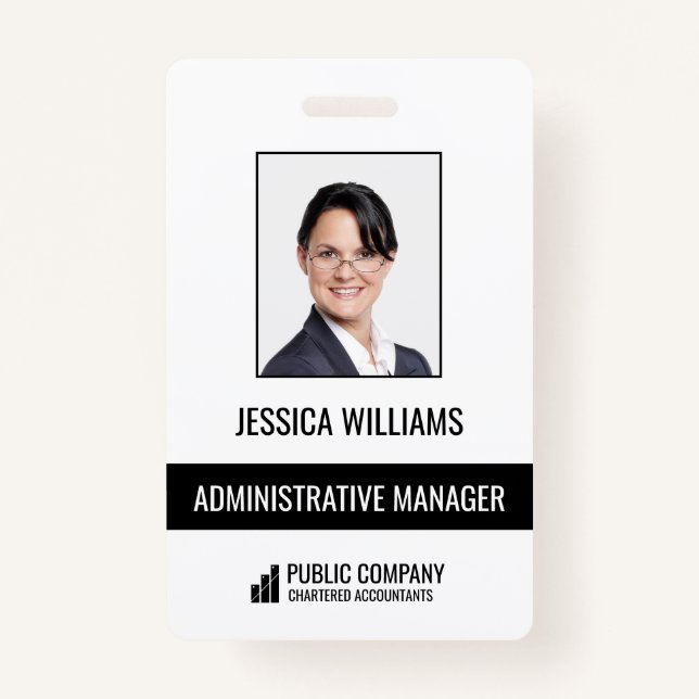 Modern Business Staff Employee ID Badge (Front)