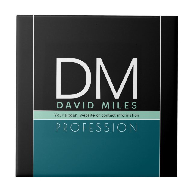 Modern Business Template | All Colours Customisabl Ceramic Tile (Front)