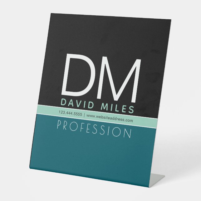 Modern Business Template | All Colours Customisabl Pedestal Sign (Front)