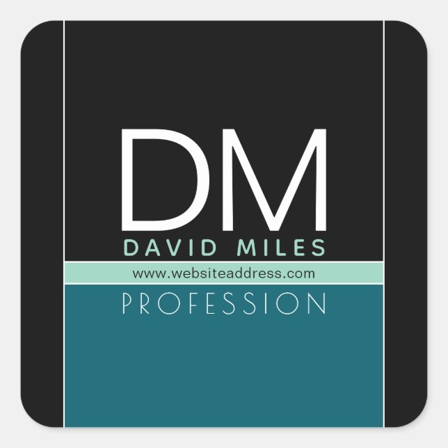 Modern Business Template | All Colours Customisabl Square Sticker (Front)