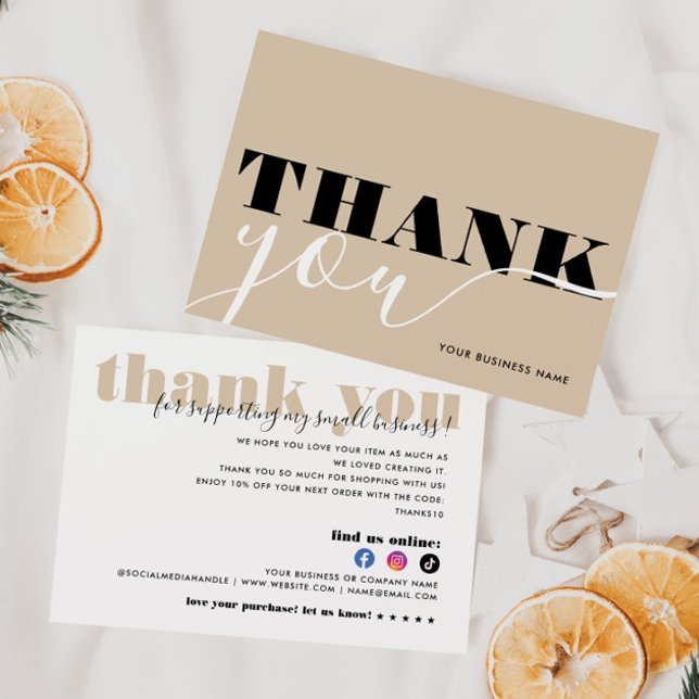 Modern Business Thanks Purchase Order Minimalist Thank You Card (Creator Uploaded)