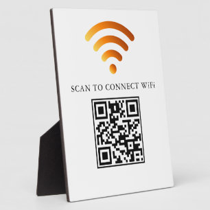 Modern Business Wifi Network and Password Black  Plaque