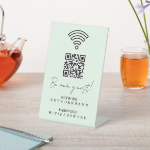 Modern Business Wifi Password and Network Pedestal Sign