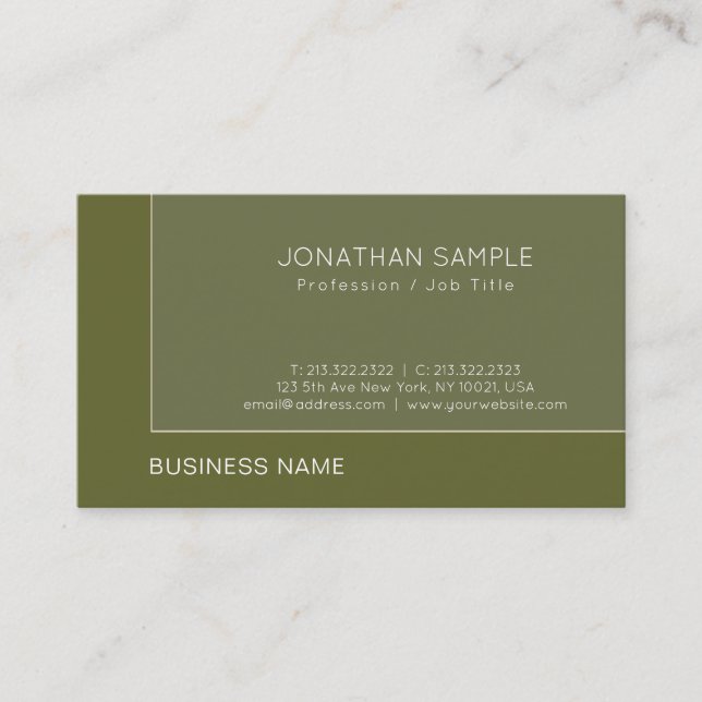 Modern Businessman Director Ceo Luxury Elegant Business Card (Front)