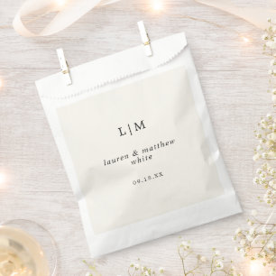 Modern Butter Yellow Monogram Elegant Wedding Favour Bag