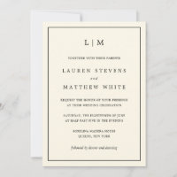 Modern Butter Yellow Monogram Elegant Wedding