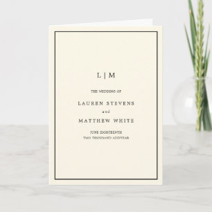 Modern Butter Yellow Monogram Elegant Wedding Program