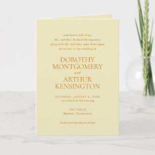 Modern Butter Yellow QR Code Elegant Wedding Invitation