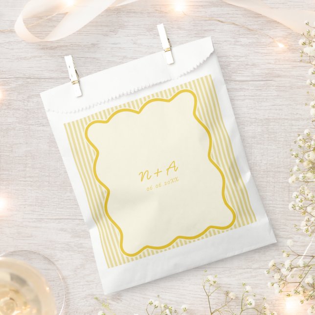 Modern Butter Yellow Wedding Favour Bag (Clipped)