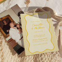 Modern Butter Yellow Wedding Invitation