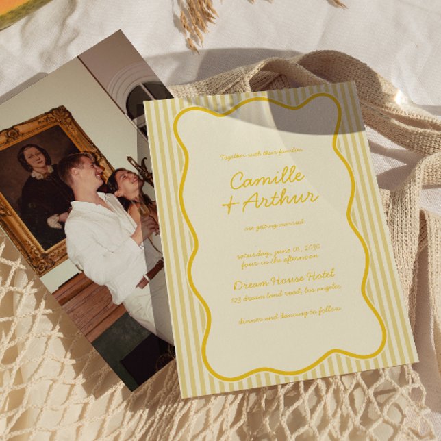 Modern Butter Yellow Wedding Invitation (Creator Uploaded)