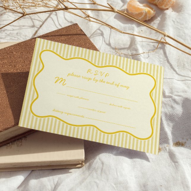 Modern Butter Yellow Wedding Response Card (Creator Uploaded)