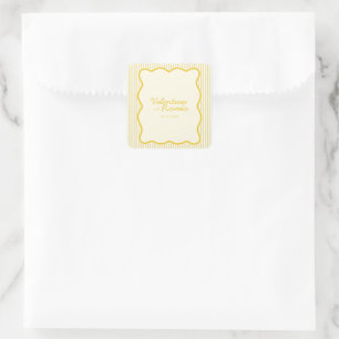 Modern Butter Yellow Wedding sticker