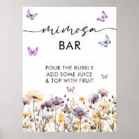 Modern Butterflies  Bridal Shower Mimosa Bar Sign