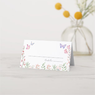 Modern Butterflies Bridal Shower Place Card
