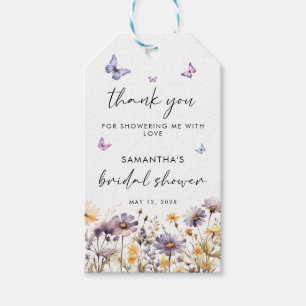 Modern Butterflies Bridal Shower Welcome Sign Gift Tags