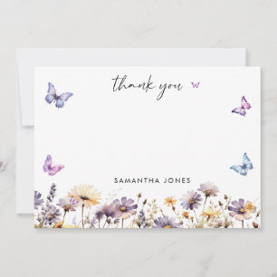 Modern Butterflies  Bridal Shower Welcome Sign Thank You Card
