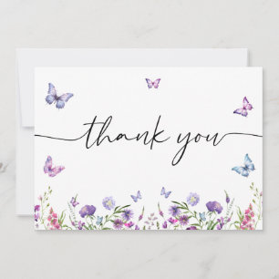 Modern Butterflies  Bridal Shower Welcome Sign Thank You Card