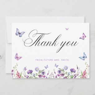 Modern Butterflies  Bridal Shower Welcome Sign Thank You Card