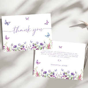 Modern Butterflies  Bridal Shower Welcome Sign Thank You Card