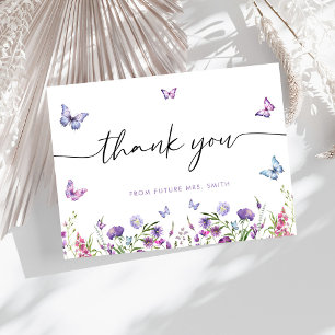 Modern Butterflies  Bridal Shower Welcome Sign Thank You Card